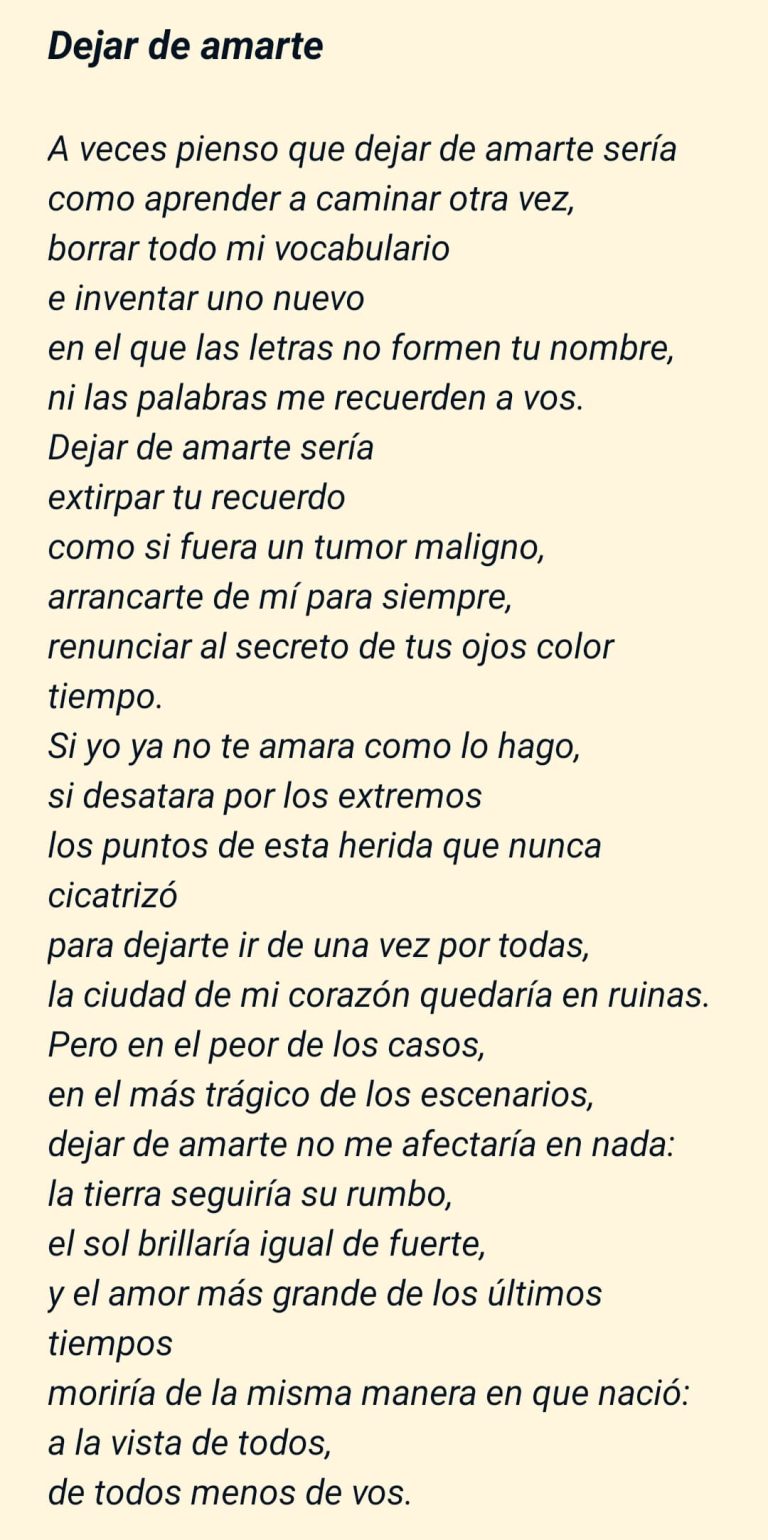 Dejar de amarte